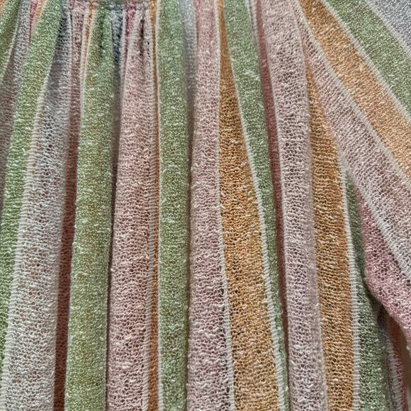 Vintage Rochelle California Rainbow Pastel Striped Sweater Boho Textured Knit - Picture 8 of 9